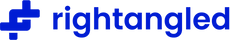 Logo of 'rightangled' with a blue design element on a white background